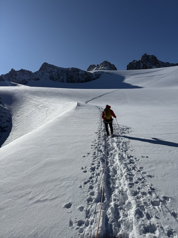Descending along our own track