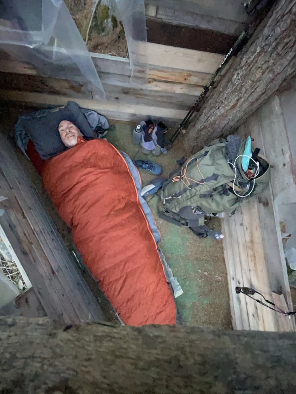 Slaapzak in de boomhut
