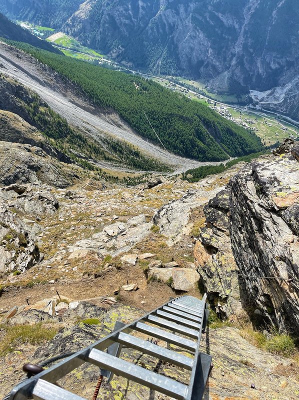 Ladder op het pad naar beneden